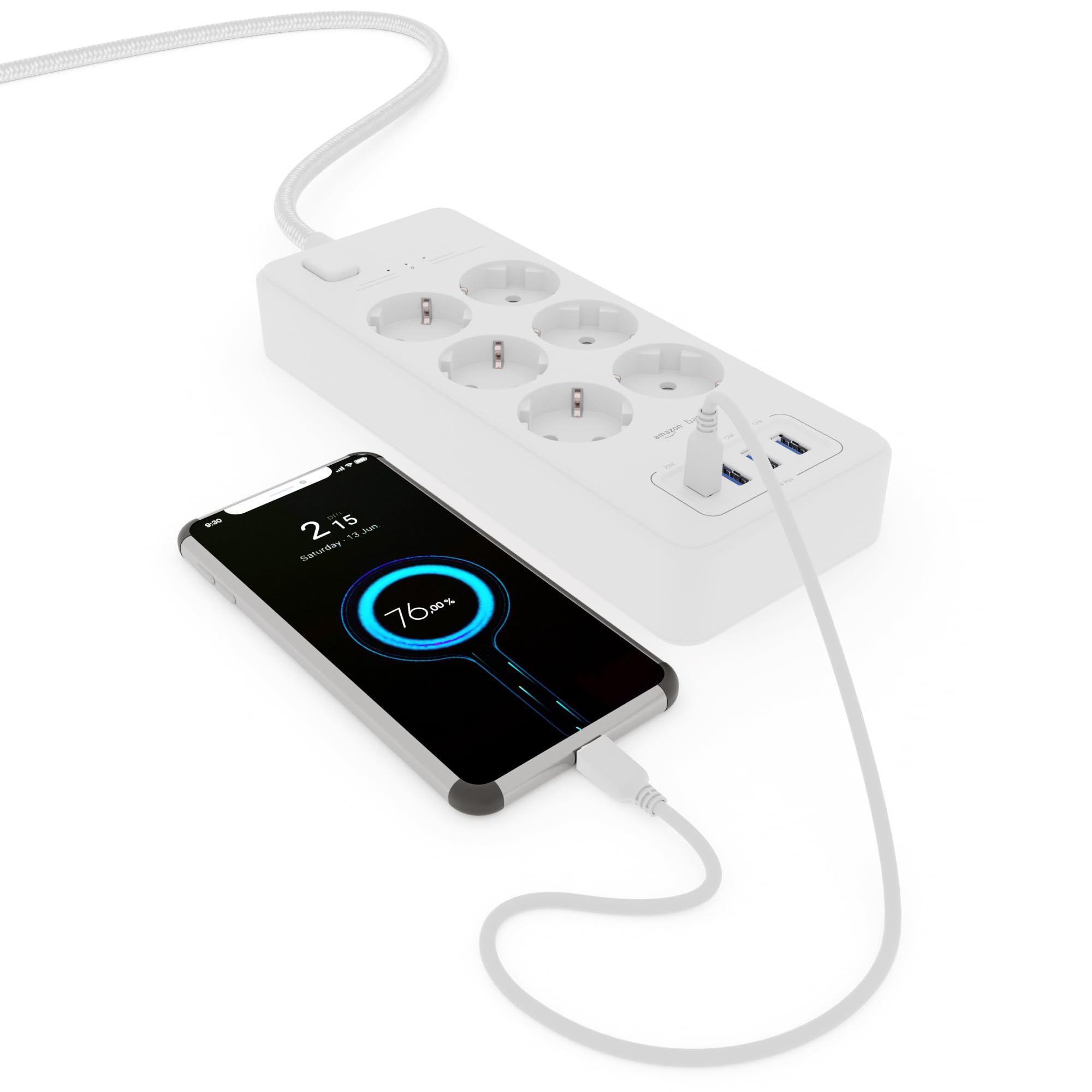 Multiprise Avec 16 Prises + 5 Ports USB (dont 2 USB-C) – 6 Pieds – Protection Surtensions – Neuf