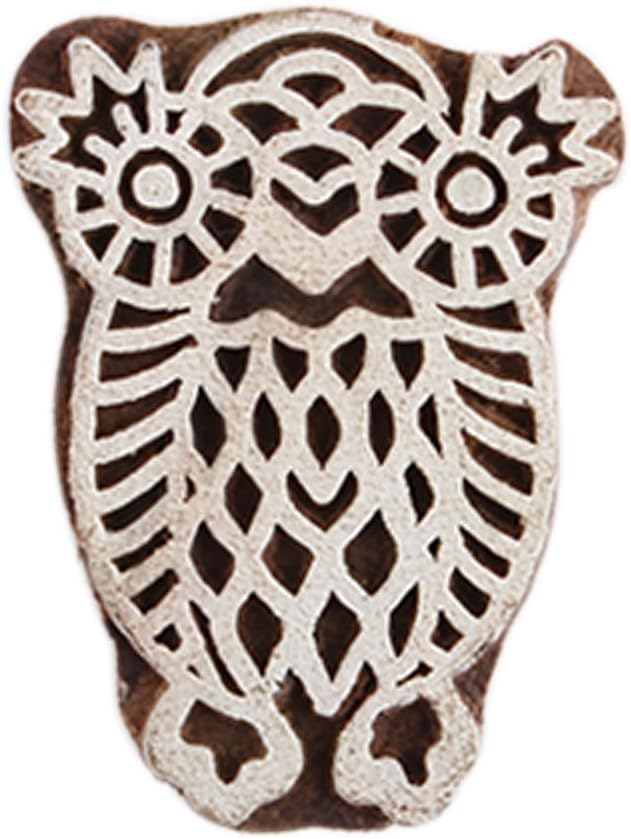Indian Shelf Vocalforlocal Handmade Brown Set of 1 New Wooden Printing Block