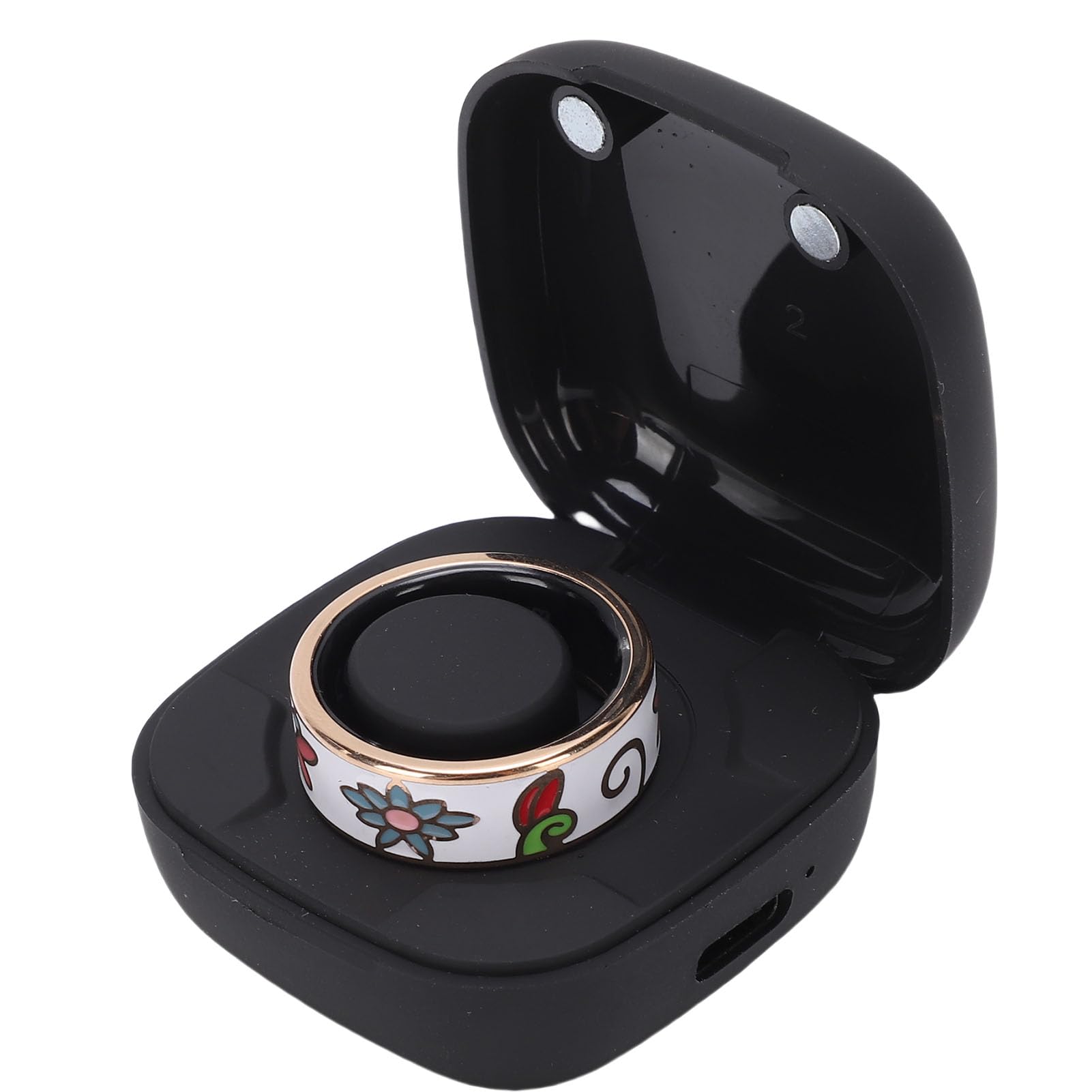 Anillo Inteligente, Rastreador de Ejercicios, Carga Magnética, Impermeabilización IP68, Monitoreo del Sueño, Conteo de Pasos, (7 ID: 17,3 mm/0,68 Pulgadas, Circunferencia: 54,3 mm/2,14