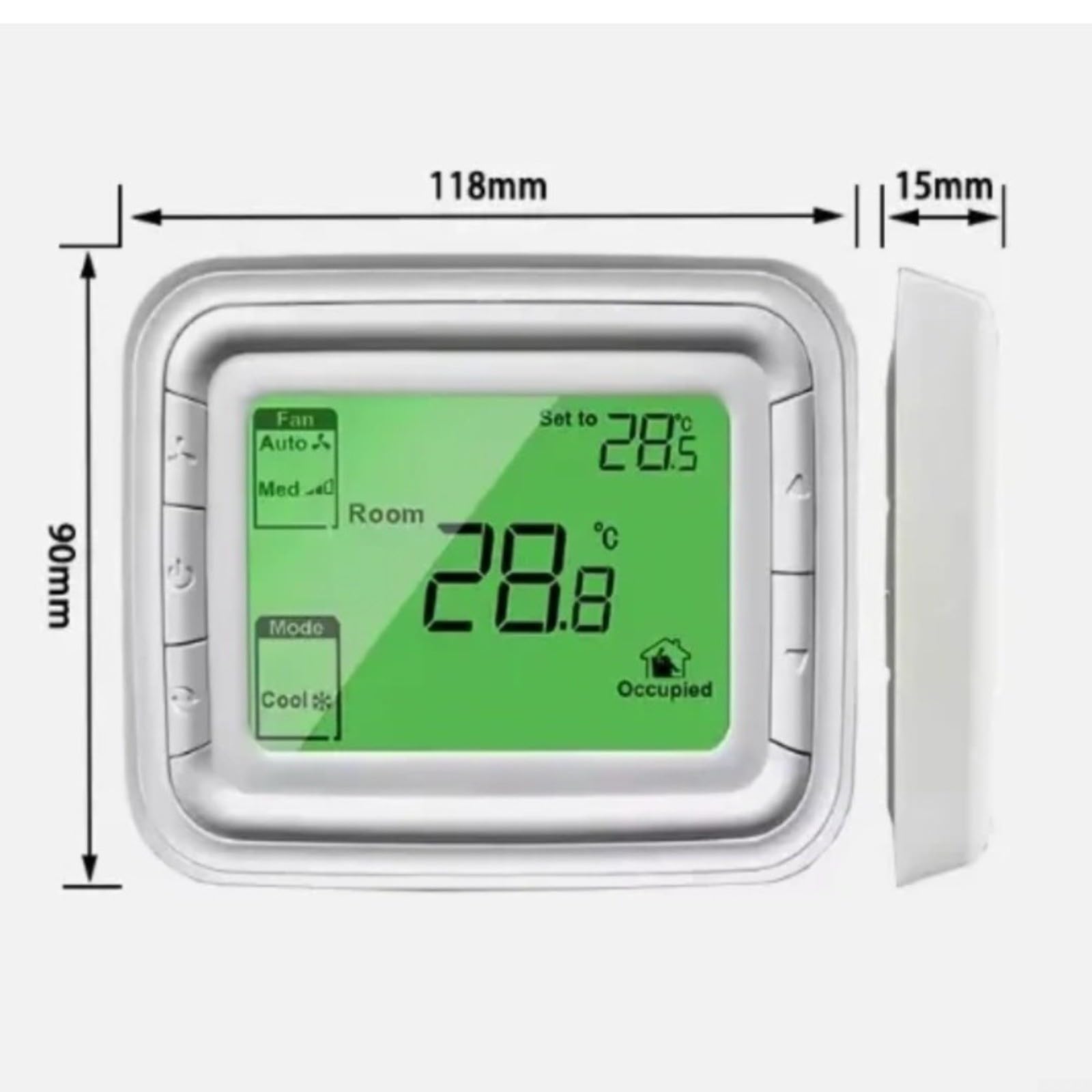 Thermostat numérique LCD pour Honeywell T6861H2WG Contrôle du convecteur de ventilateur AC220V 3A Chauffage Refroidissement Ventilateur Montage en Surface Vert