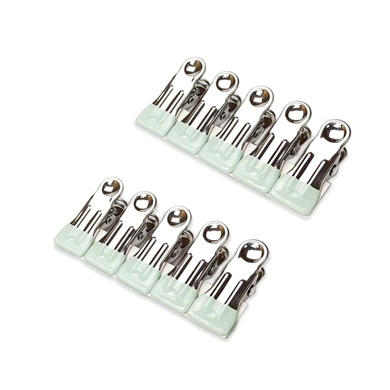 100Pcs Stainless Steel Clothes Peg Household Multipurpose Sealing Clips Windproof Non Slip No Trace Fixed Clamp Airing Clothespin Stainless Steel Clothes Peg(Green)
