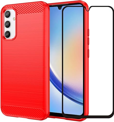 Miniatura 9 de Folmeikat Funda para Samsung Galaxy A34 5G, con protector de pantalla, absorción de golpes, flexible de goma TPU protectora para A34 5G 2023 de 6.6