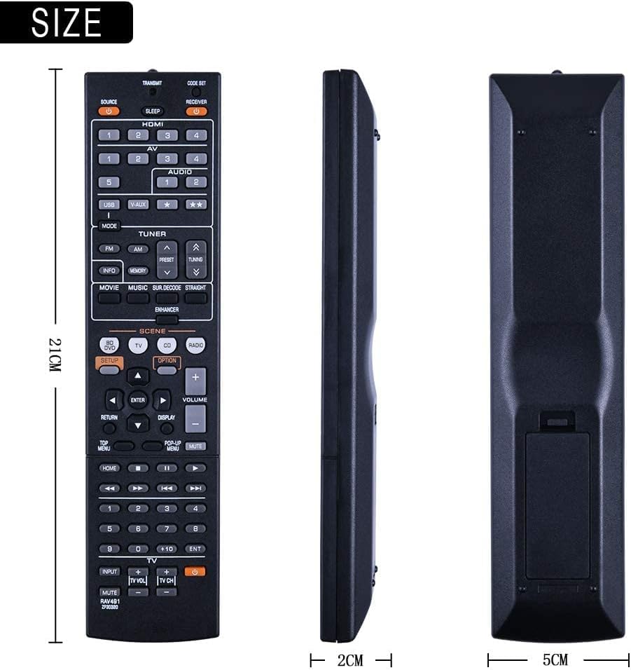 Алыстан башкаруу пультун өлчөмдөрүн көрсөткөн диаграмма.