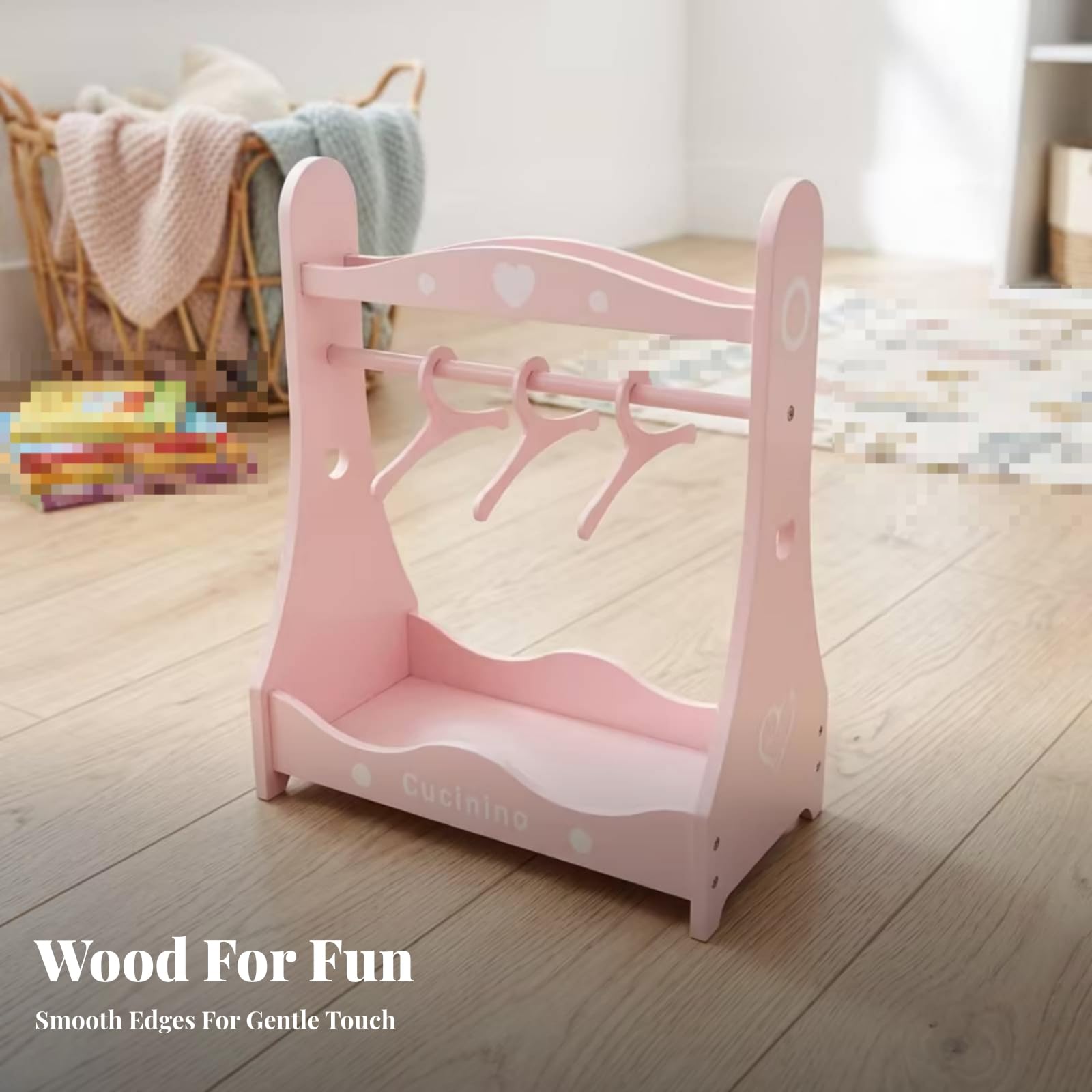 Perchero Muñecas Borde Ondulado Perchero Rosa Muebles Casa Muñecas Miniatura para Niños