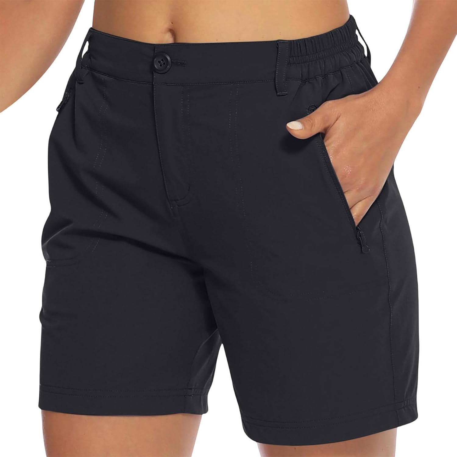 Women's Hiking Cargo Shorts Quick Dry Elastic with Pockets Work Golf Short Lightweight Outdoor Active Summer Bottoms