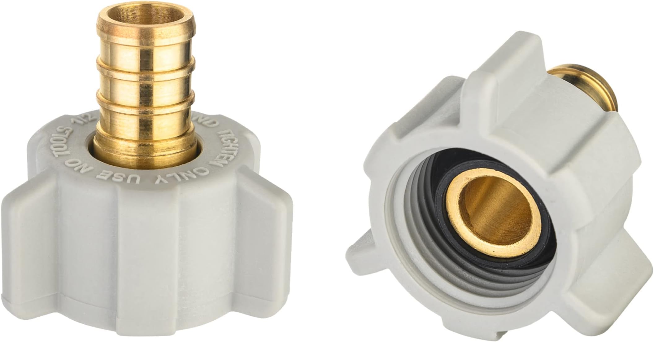 (Pack of 2) EFIELD PEX-B 1/2" PEX X 1/2" FEMALE NPT SWIVEL ADAPTER BRASS CRIMP FITTINGS - LEAD FREE BRASS