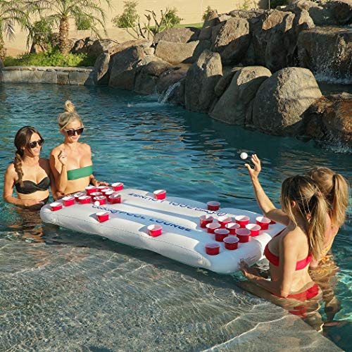 GoPong Pool Lounge Beer Pong Inflatable with Social Floating, White by GoPong - Image 2