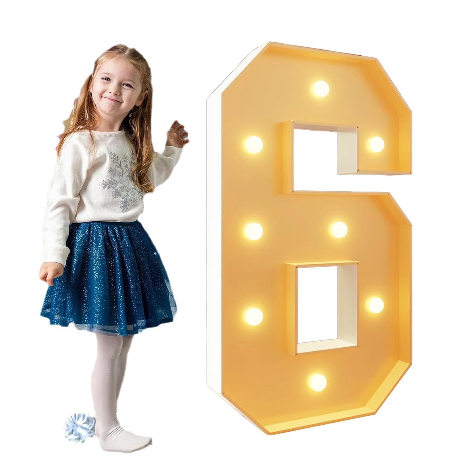 Auraglow Lampe LED Avec Lettres De L'alphabet Et Chiffres Pour Décoration De Maison, Fête D'anniversaire, Veilleuse, Lettres Et Chiffres Alimentés Par Piles Avec Minuterie De Quatre Heures (B