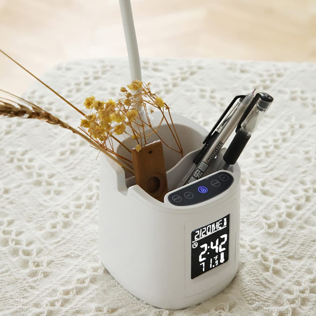 1 lot de lampe de bureau LED avec porte-stylo pour ordinateur de bureau flexible col de cygne pour la lecture et l'étude, petite pour chambre à coucher, lampes USB pour enfants, loupe sur pied à