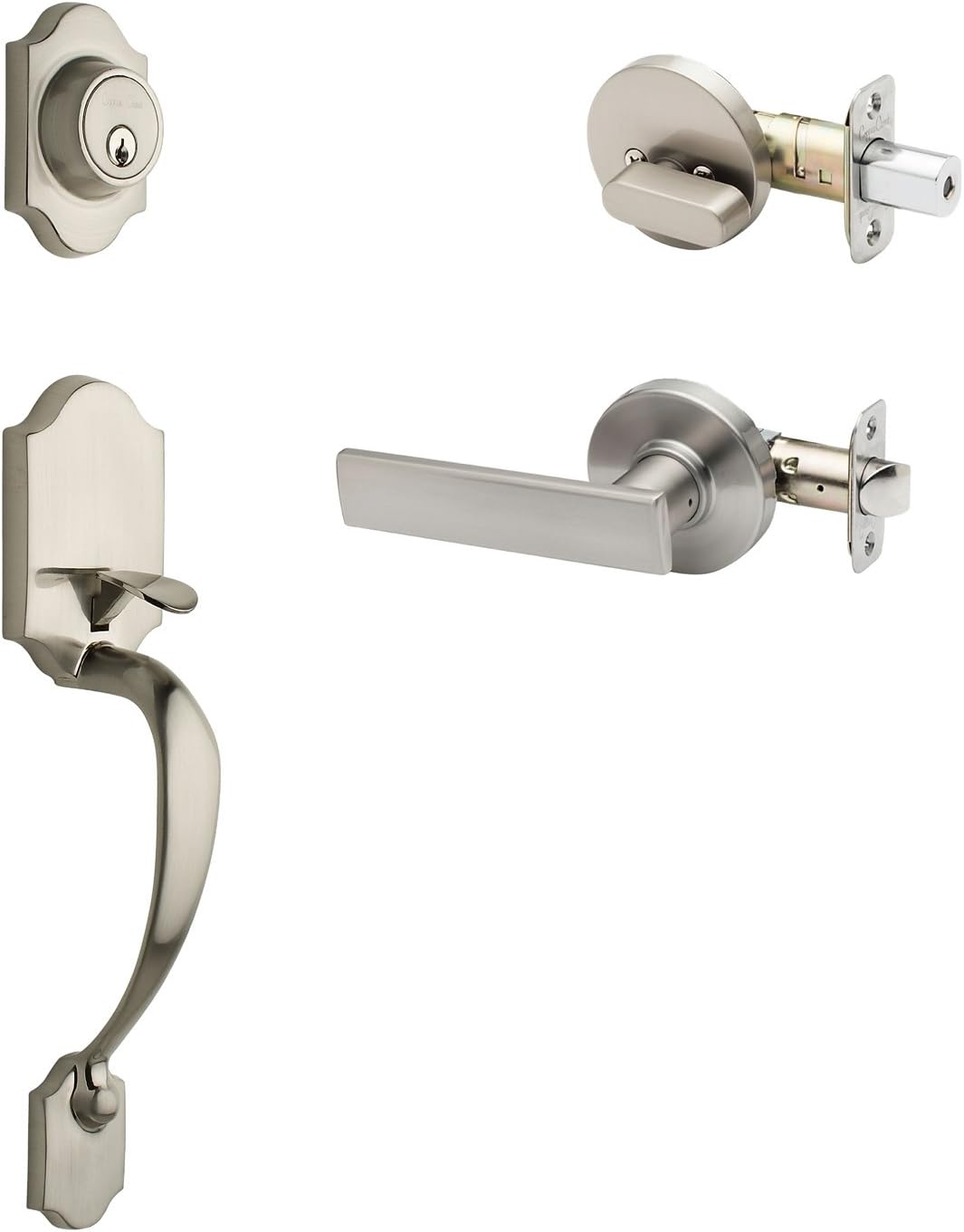 Copper Creek HZ2610XCK-AN Heritage Front Entrance Handleset in Antique Nickle with Colonial Knob Interior
