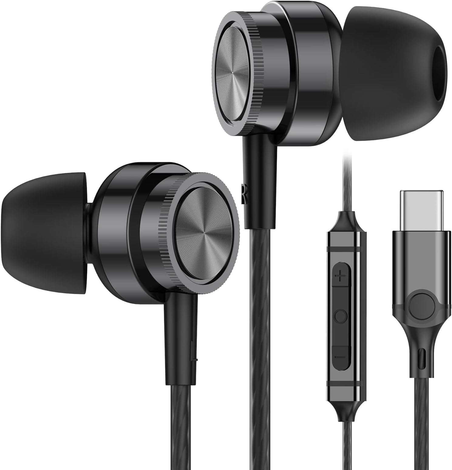USB C Headphones for Samsung Galaxy S23 Ultra S22 S21 FE S20 A53, USB C Earphones with microphones type c in ear headphones wired Earphones Compatible with ipad Pro 2022/2021,Pixel 7/6/5/4 and etc