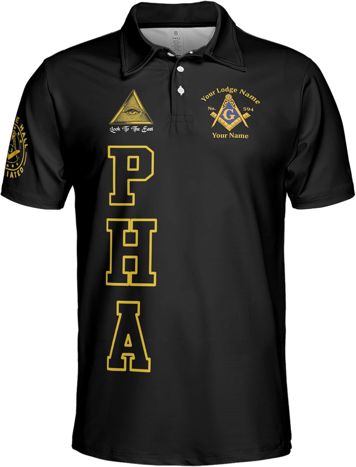 Personalized Name Prince Hall Affiliated F&AM PHA The Black Suits Freemason Men's Polo Shirt S-5XL