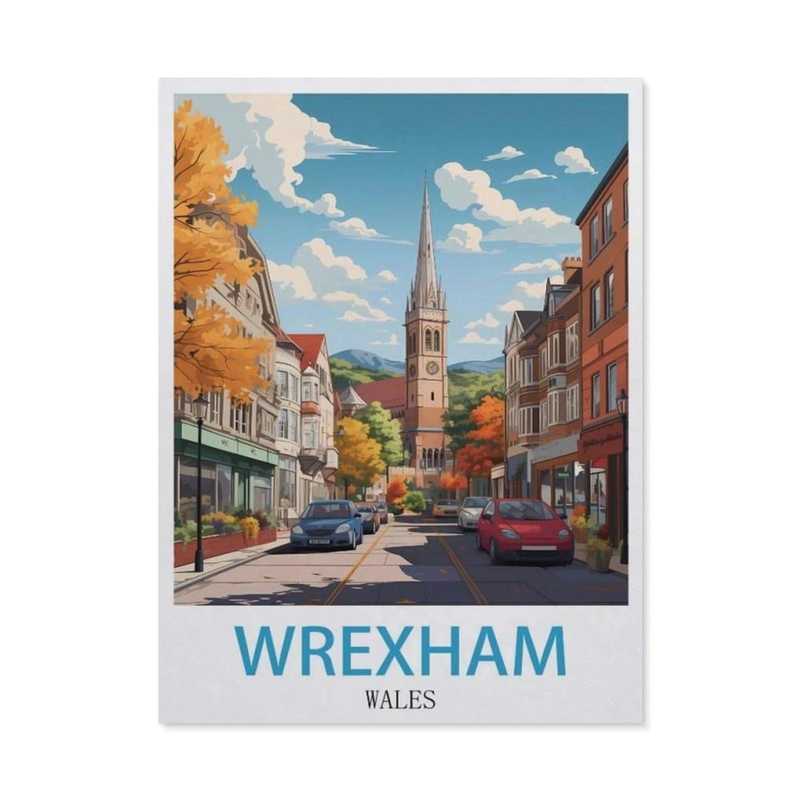 Jigsaw Puzzle 1000 Piece，Wrexham Wales，Adult Puzzle DIY Kit Paper Puzzle Modern Home Decor Unique Gift（50x70cm）-HC47