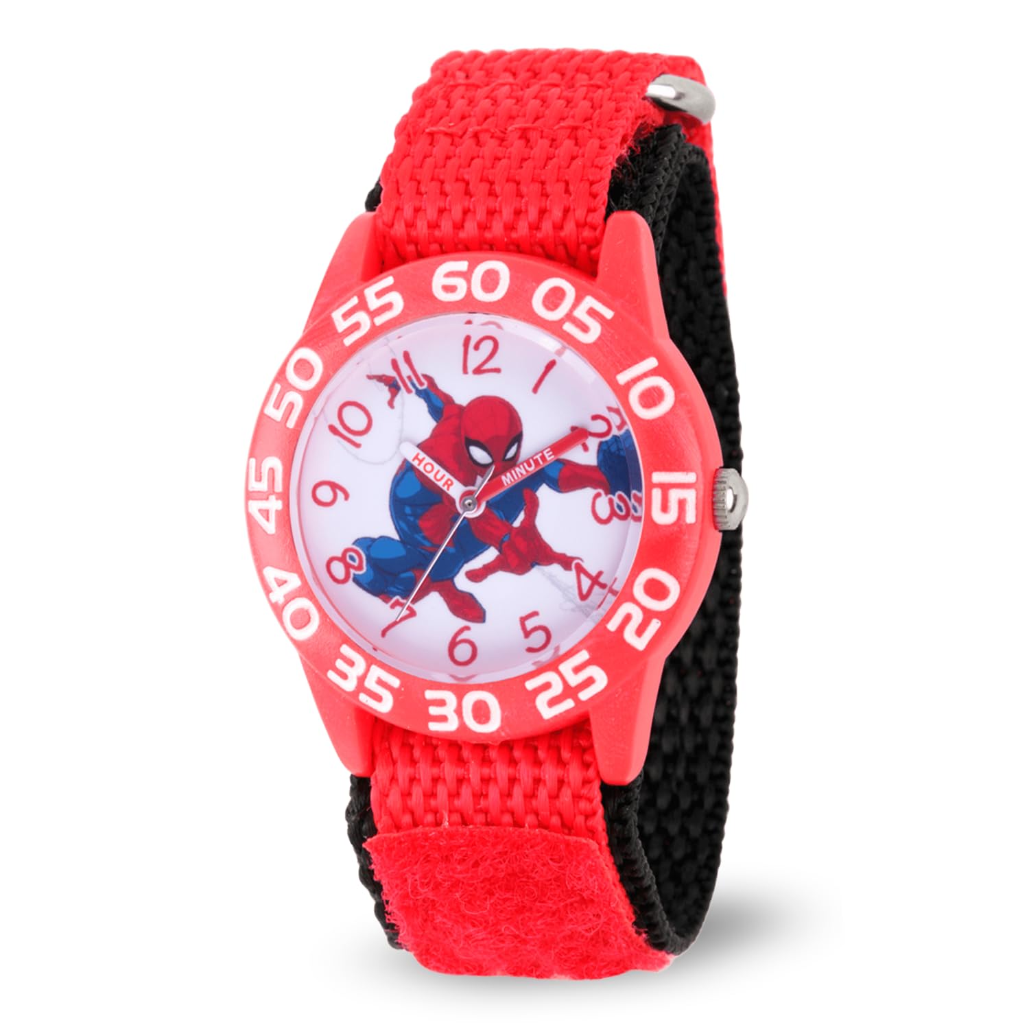 MARVEL Spider-Man Kids' Plastic Time Teacher Analog Quartz Nylon Strap Watch