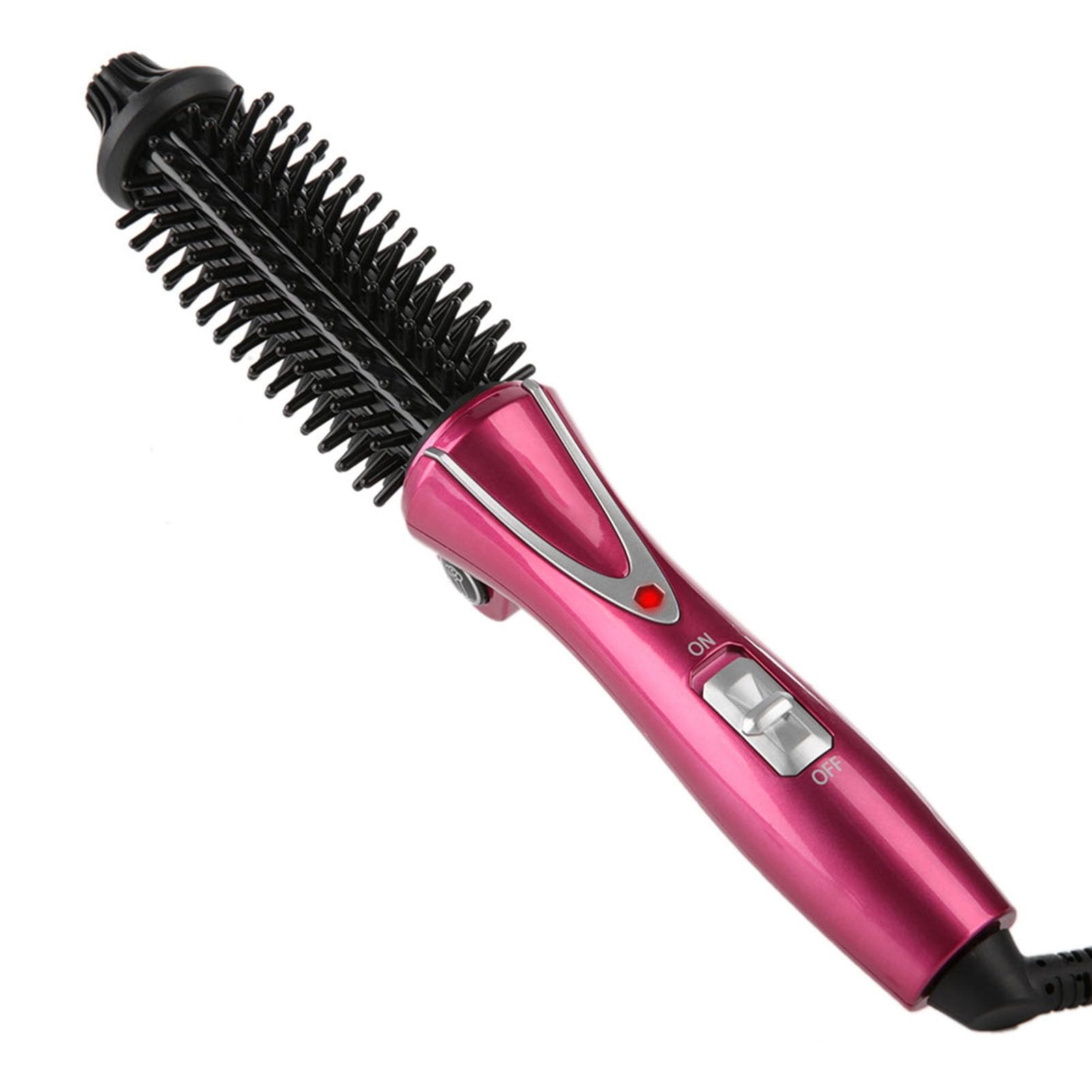Hair Curler Brush, 30W Foldable Curling Iron Comb Salon Air Paddle Styling Brushes Generator Ceramic Lightweight Hot Air Volumize Hair Brush for Volume and Soft Curls(US)