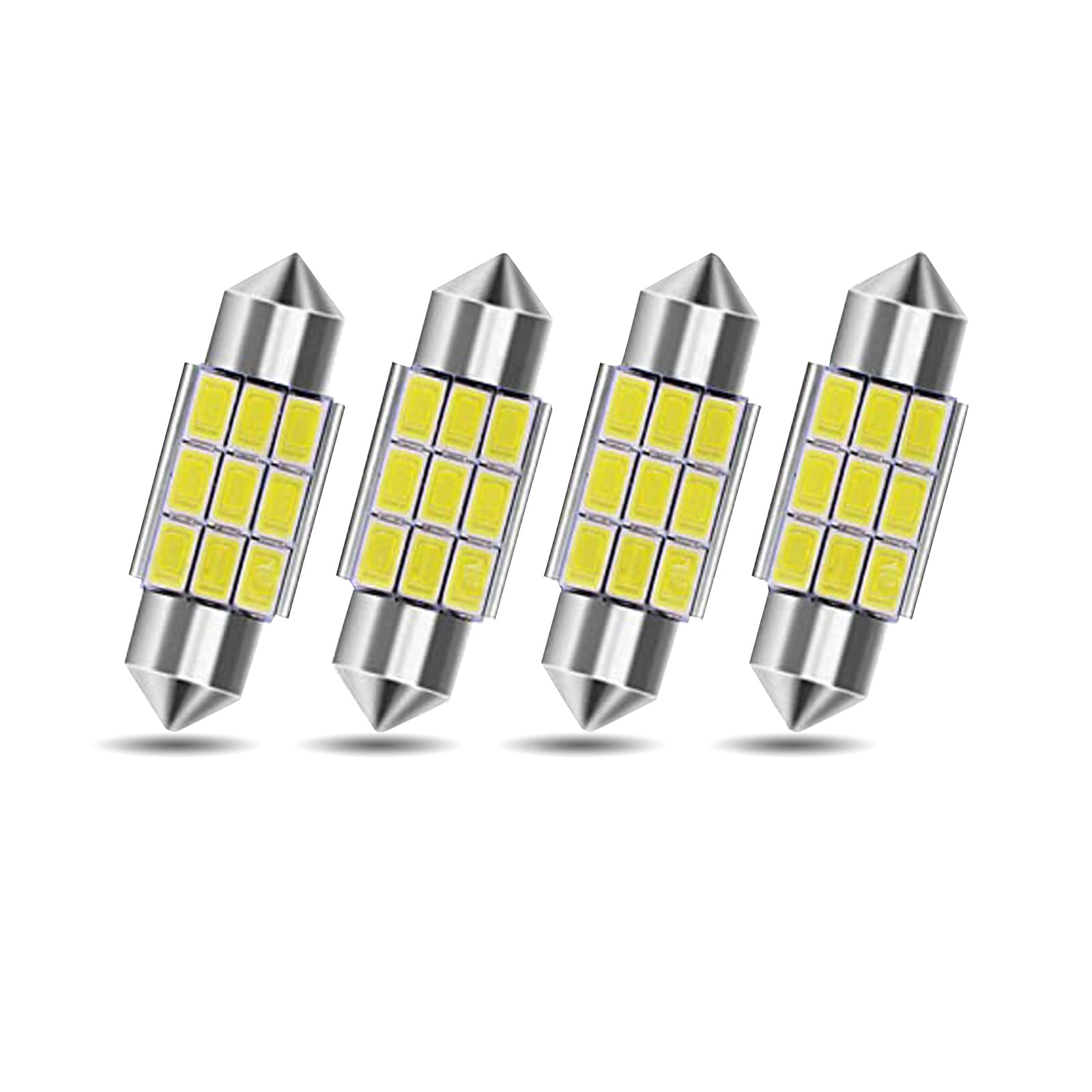 4 PCS Car Led Lights, Double-pointed Lights, Super Bright Reading Lights, License Plate Lights, Auto Bulb Replacement, Vehicle Lighting Tool, Uiversal for Most Cars, Trucks (White #41)