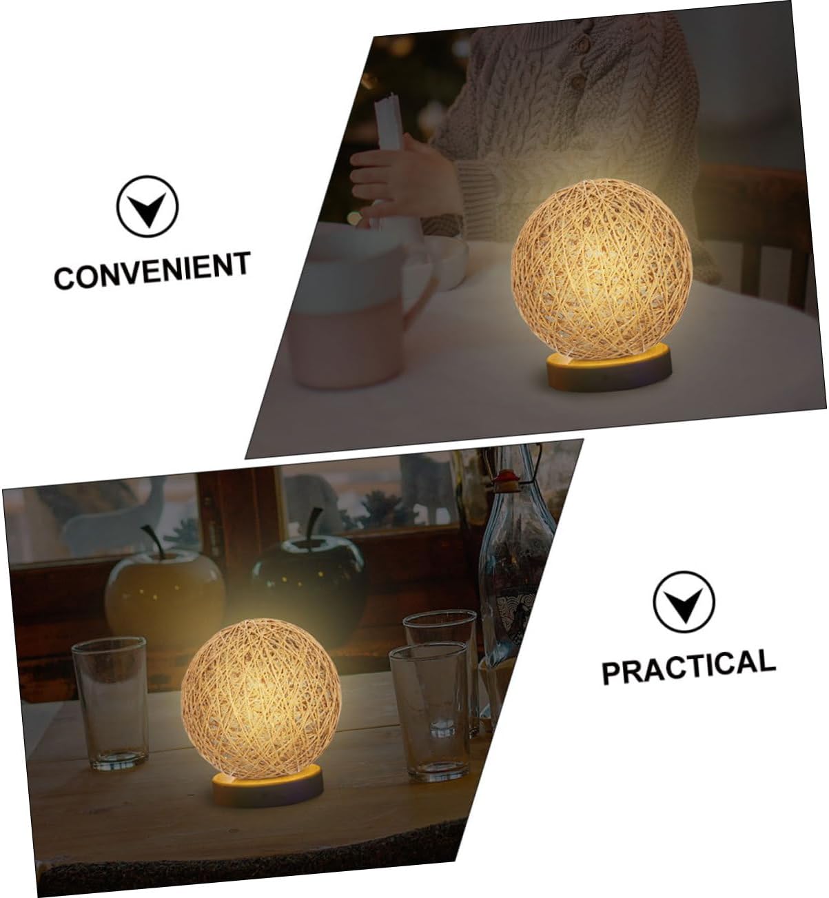 Gadpiparty Rattan Weaving Shape Light Cover Elegant Woven Ceiling Lamp Shade for Cozy Atmosphere Diameter Natural Material for Home