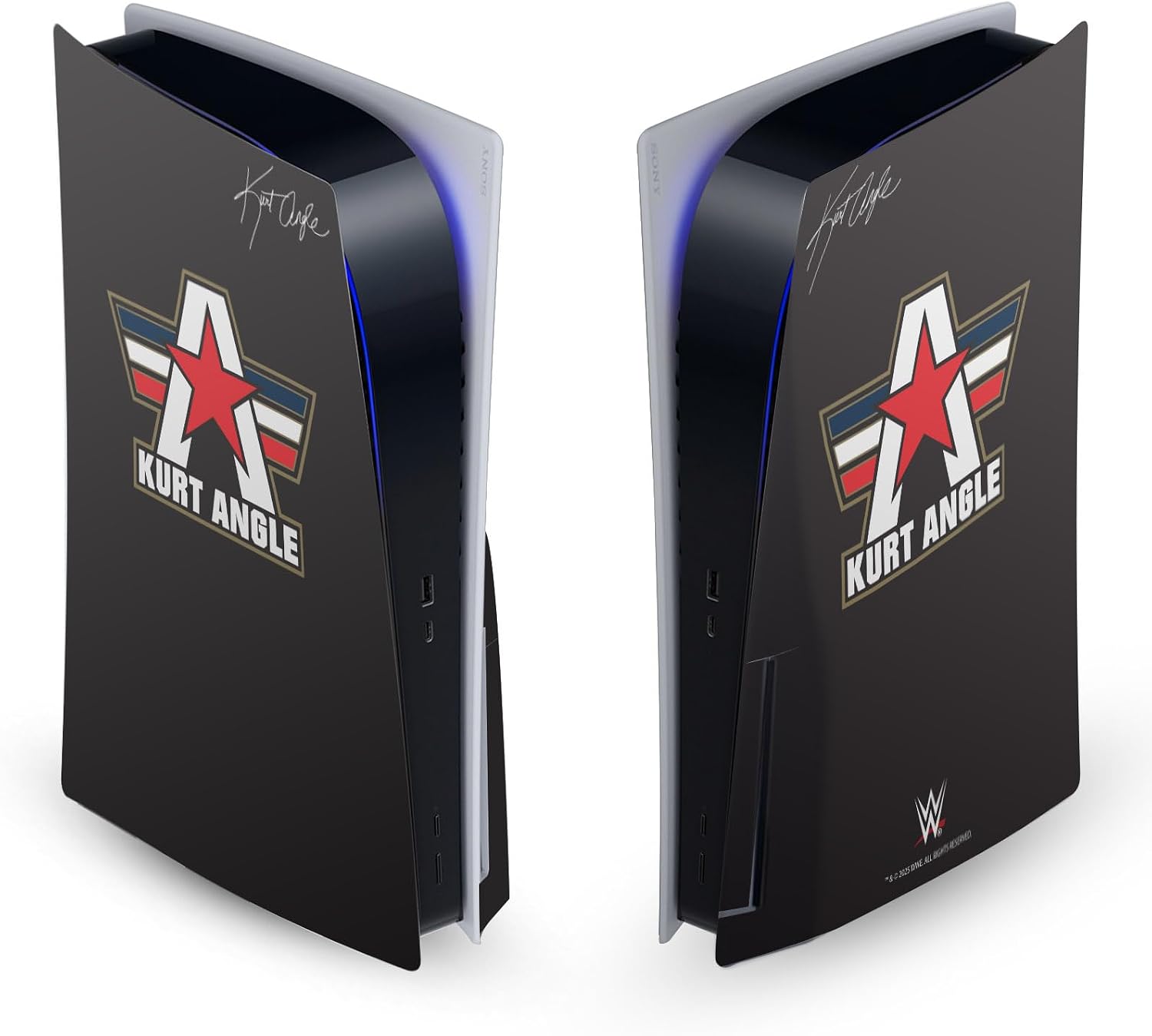 Head Case Designs Officially Licensed WWE Logotype Kurt Angle Vinyl Faceplate Sticker Gaming Skin Decal Cover Compatible with Sony PlayStation 5 PS5 Disc Edition Console