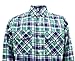 TICOMELA FR Shirt for Men Flame Resistant Shirts 6.5oz Light Weight Green/Navy Plaid Men's Fire Retardant Shirts