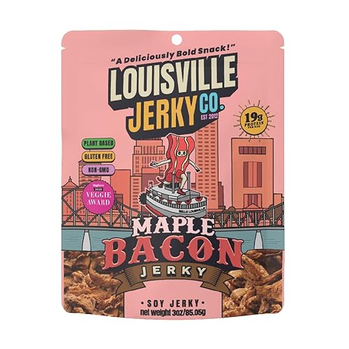 Cecina Vegana de Louisville - Carne Vegana de Arce y Tocino - Cecina Vegana y Vegetariana de Sabor Labios Picantones - Proteína de Soja Sin OMG,