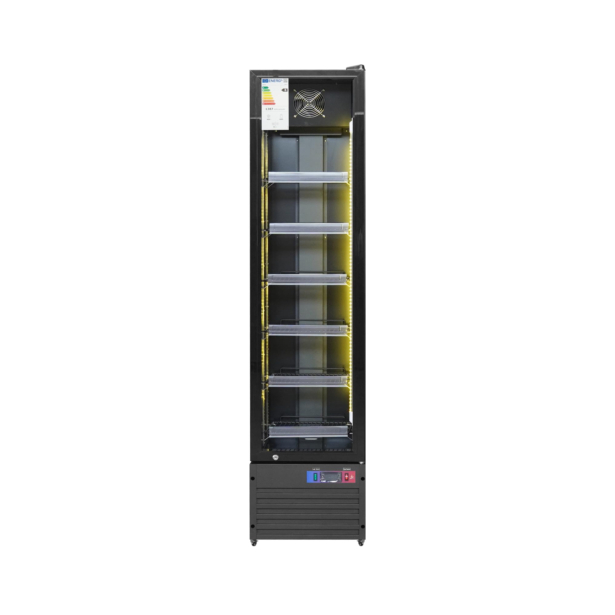 Armario Refrigerado Vertical Clase B, 290 Litros, Bajo Ruido 32 dB, LED Interior, Libre Instalación, 635x620x1995 mm