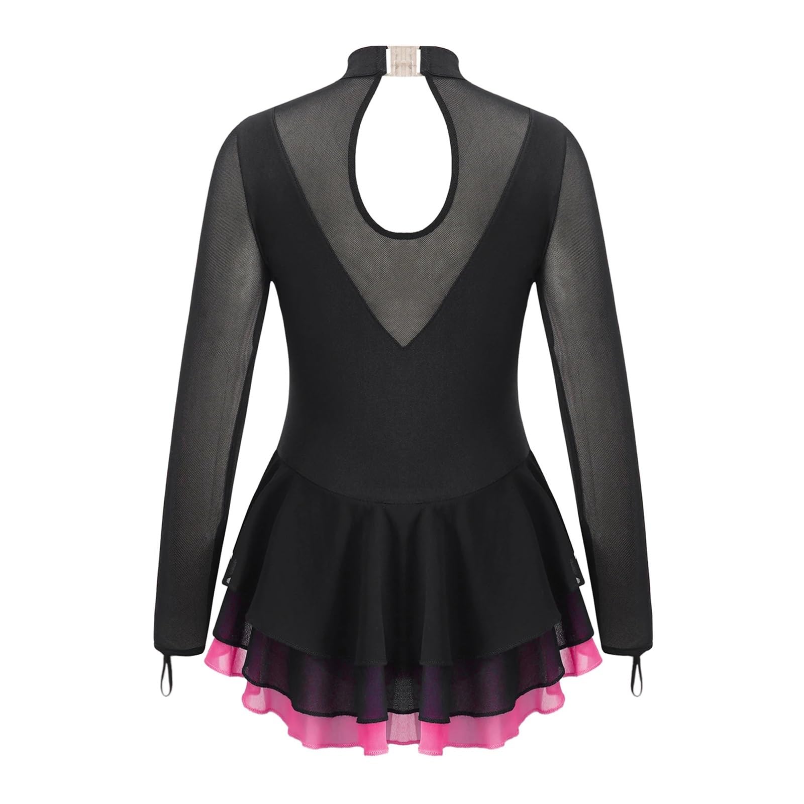 Vestido de Patinaje Artístico Malla de ballet y gimnasia for niñas, con diamantes de imitación, for patinaje artístico, baile de salón, entrenamiento y rendimiento