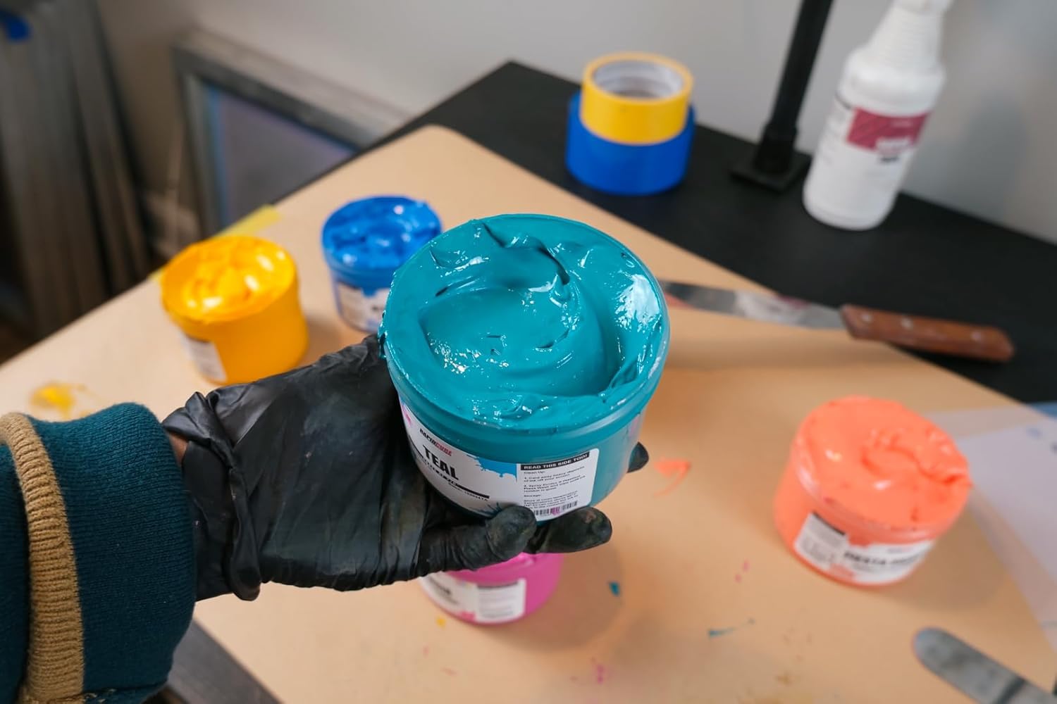 Rapid Cure® Screen Printing Ink Teal (Pint- 16oz) - Plastisol Ink for Screen Printing, Fast Curing Fabric Paint - Screen Print Direct®, USA Made