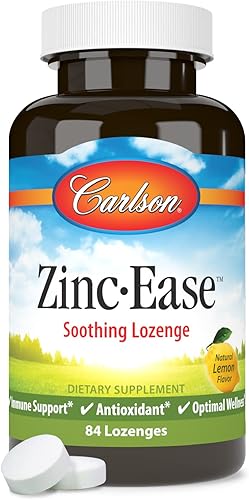 Miniatura 5 de Carlson - Pastilla calmante, alivio del zinc, apoyo inmunológico y bienestar óptimo, antioxidante, limón, 84 pastillas