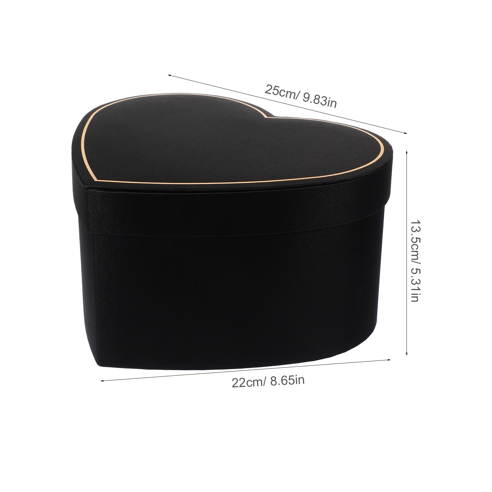 COMPUKAS Geschenkbox Dekorative Herzform Herzförmige mit Deckel aus Stoff in Schwarz Aufbewahrungsbox Geschenkverpackung für und Restaurant