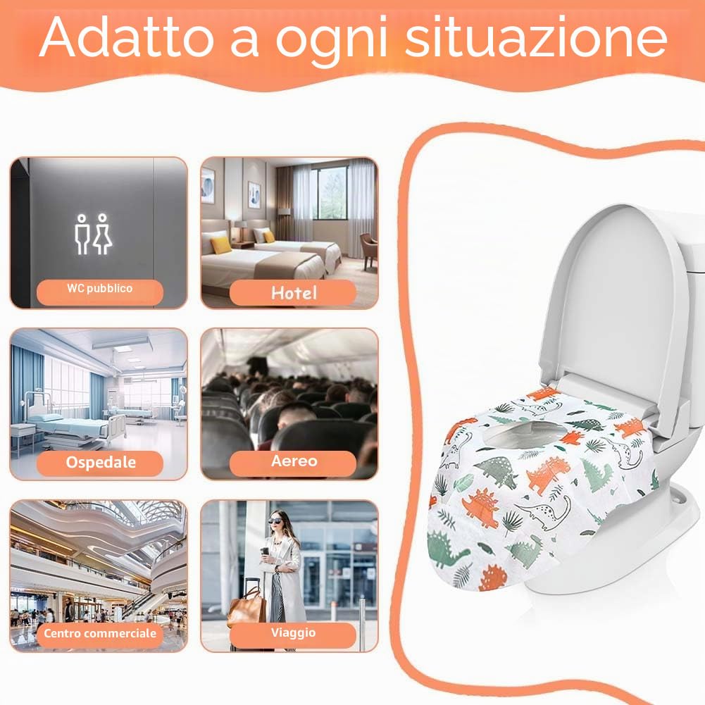 Flintronic 24 Pezzi Copriwater USA e Getta Portatili, Copertura Igienica Monouso Ecologico Antibatterico, Tessuto Non Tessuto Impermeabile per Viaggi