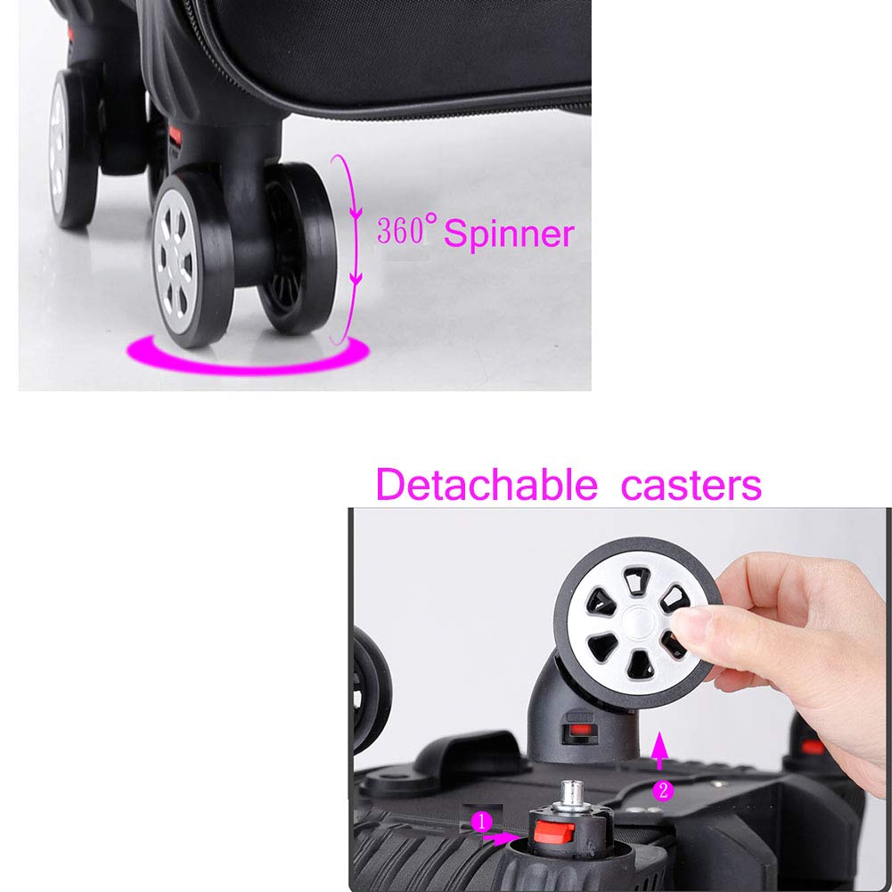 Valigia da Viaggio Espandibili Bagaglio Morbide, Porta di Ricarica USB, Tessuto Oxford Impermeabile, Ruota Rimovibile,Nero, Viola, Marrone