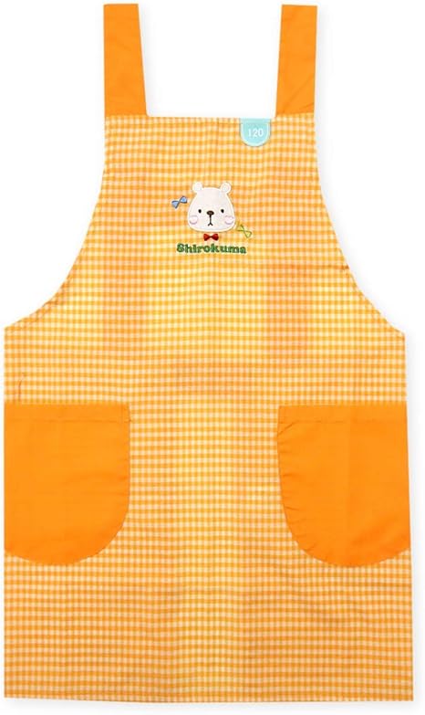 Amazon オレンジ 1cm 男児 女児 キッズ H型 エプロン ギンガムチェック柄 配色切替 刺繍アップリケ うさぎ くま ロンドンバス 子供 男の子 女の子 110cm 1cm 130cm A 2470 メール便対応 エプロン オンライン通販