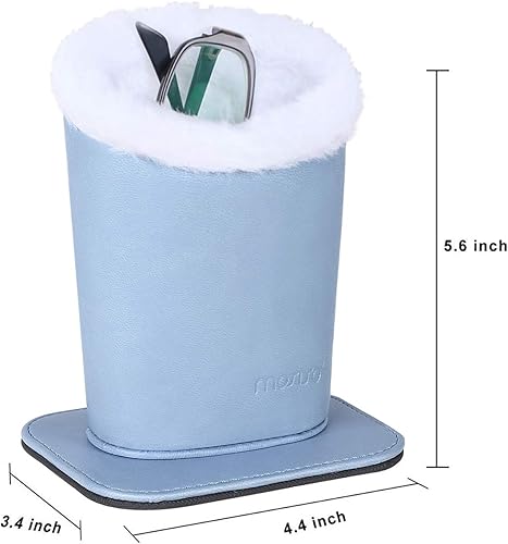 Vista 5 de MOSISO Soporte para gafas, funda de piel sintética con forro de felpa con base magnética