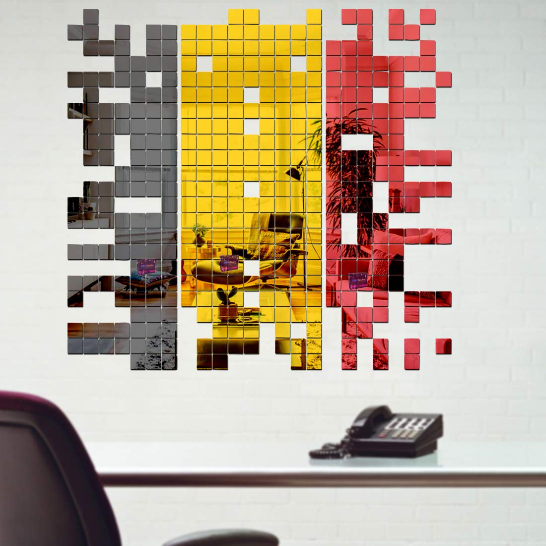 Bikri Kendra Glass Art Bk180, 300 Square 3D Acrylic Mirror Wall Mount Stickers (Black, Red, Goldenself-Adhesive, Wall, 30 Mm) (B08KS9SGNL) Amazon Price History, Amazon Price Tracker