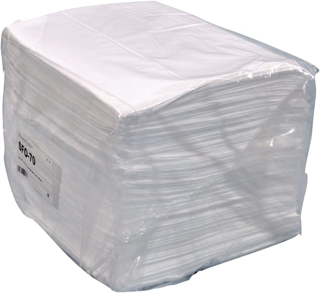 Spilfyter SFO-70 Streetfyter White Single Weight Oil Only Sorbent Pad, 18" Length x 16" Width, 200 per Bag