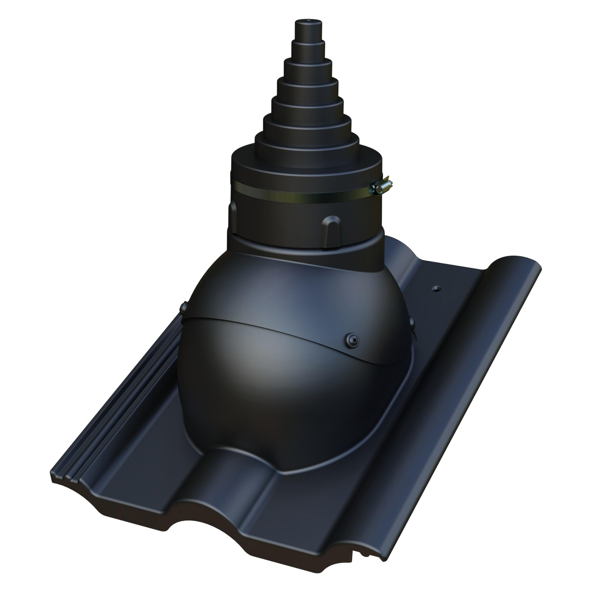 Dachdurchführung für Gerätemasten Ø19–90 mm – Braas - Rubin 13V Dachziegel für TV-Antenne, Satellit, Blitzschutz, Kommunikation, Dachdurchgang mit EPDM-Dichtung (RAL 7016 - Anthrazit)