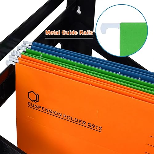 Miniatura 20 de Carpetas colgantes A4, 25 carpetas recicladas de archivos de tarjetas para archivador con pestañas e insertos de tarjetas, carpetas