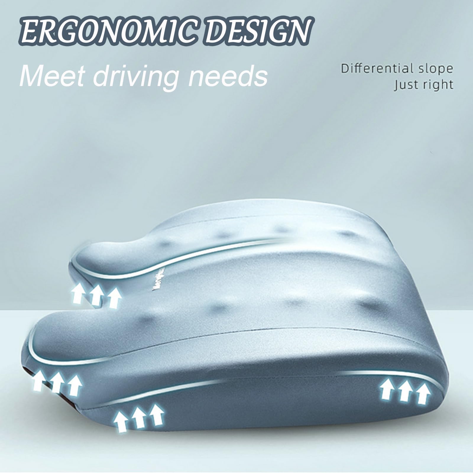 Autositzkissen zur Schmerzlinderung des Steißbeins, ergonomischer Sitzerhöhung aus Memory-Schaum mit rutschfester Unterseite und waschbarem Bezug