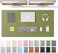 Vista 121 de YSAGi Protector de escritorio de cuero, tapete de oficina, alfombrilla grande para mouse, secante antideslizante de cuero PU, escritorio