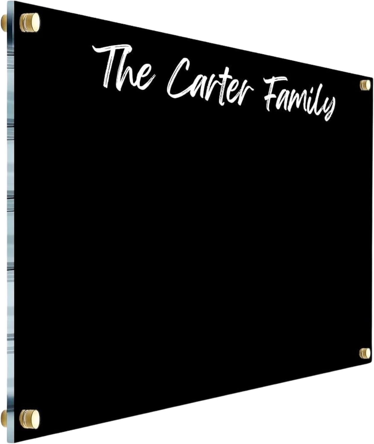 Black Background - Personalized Calendar 2026, Acrylic Dry Erase Board - Clear Plaque for Wall Clear Wall Calendar, Writing Board with Standoffs