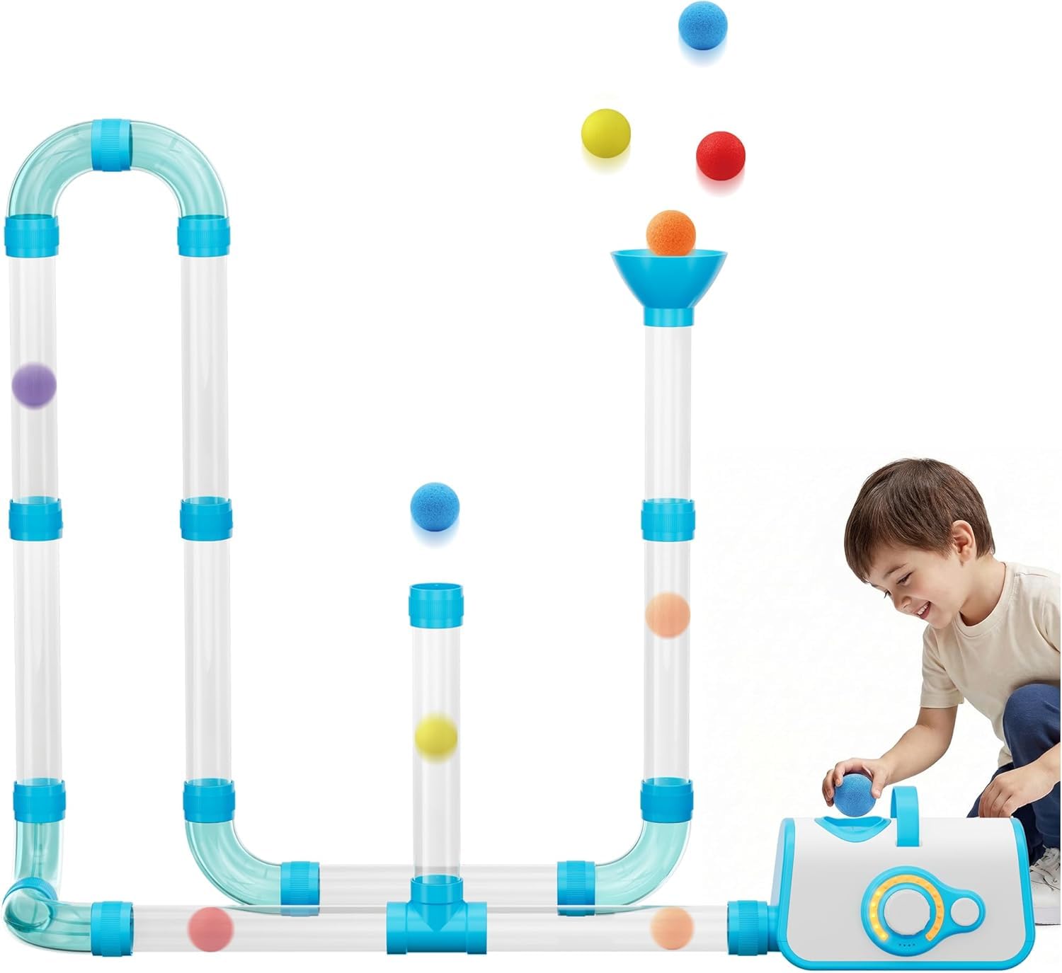 STEM Building Toys for Kids Ages 3+, DIY Airflow Building Toys with 20 Foam Balls, Learning Toys Gifts for Kids Boys Girls