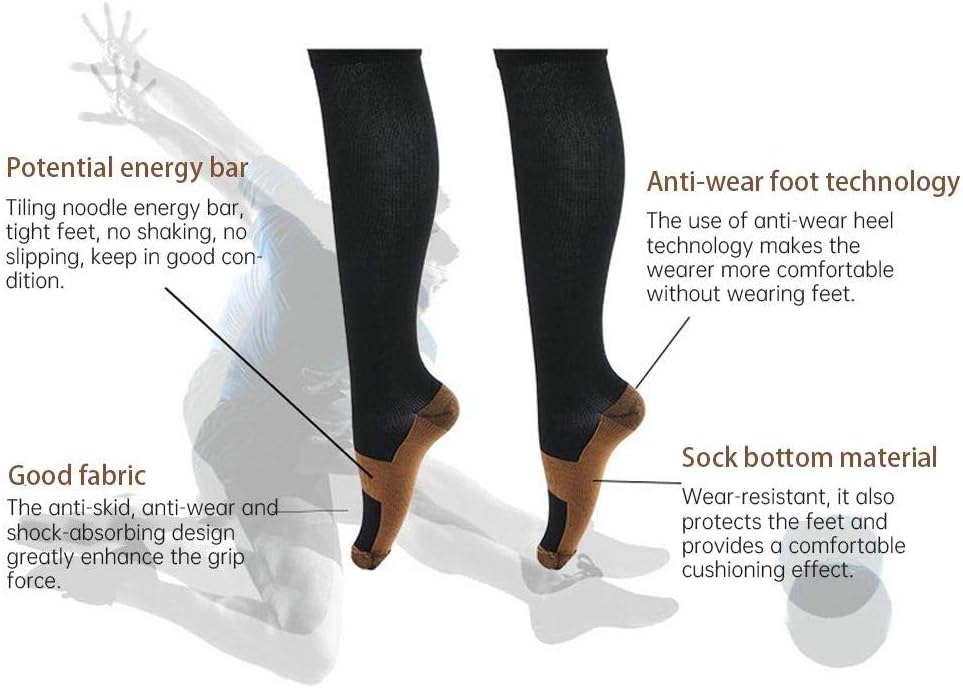 so Compression Stockings, 2Pair Sport Compression Stockings Ankle Copper Fiber Calf Thining Sleeves