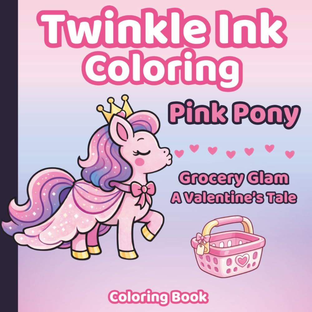 Twinkle Ink Coloring: Pink Pony: Grocery Glam — A Valentine’s Tale