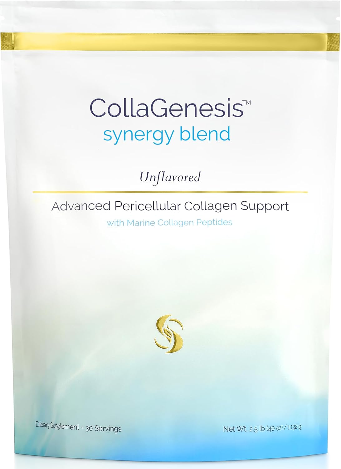 CollaGenesis™ – Complete Collagen Support System – Marine Collagen Peptides, 25g Protein, MSM & Hyaluronic Acid, Complete Amino Acid Profile, 18 Vitamins & Minerals – Unflavored – 2.5 lb