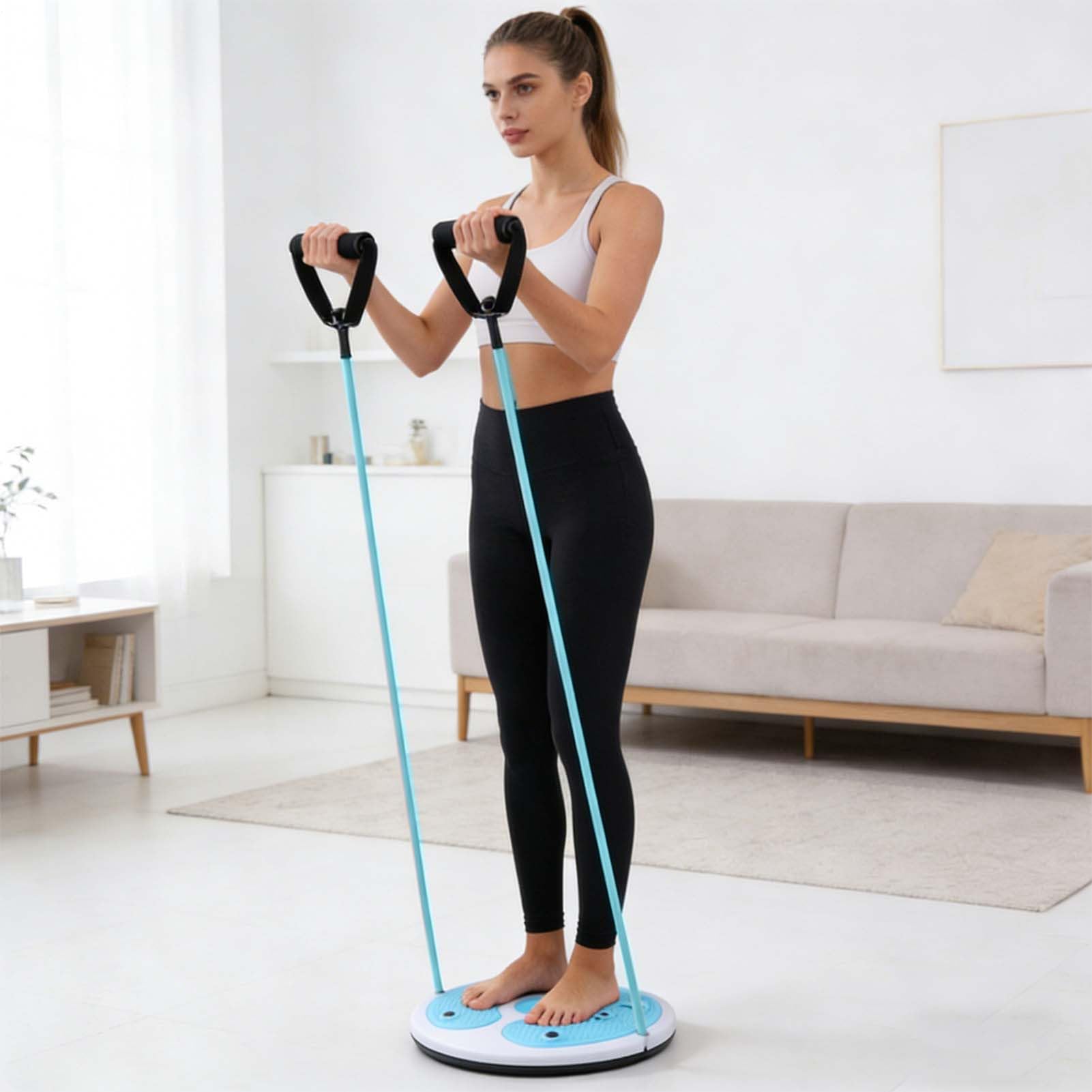 Maszyna do skręcania talii, deska do ćwiczeń brzucha ze sznurkiem do ciągnięcia, obrotowa taca na brzuch, do domu, biura, fitnessu, początkujących, dorosłych i seniorów