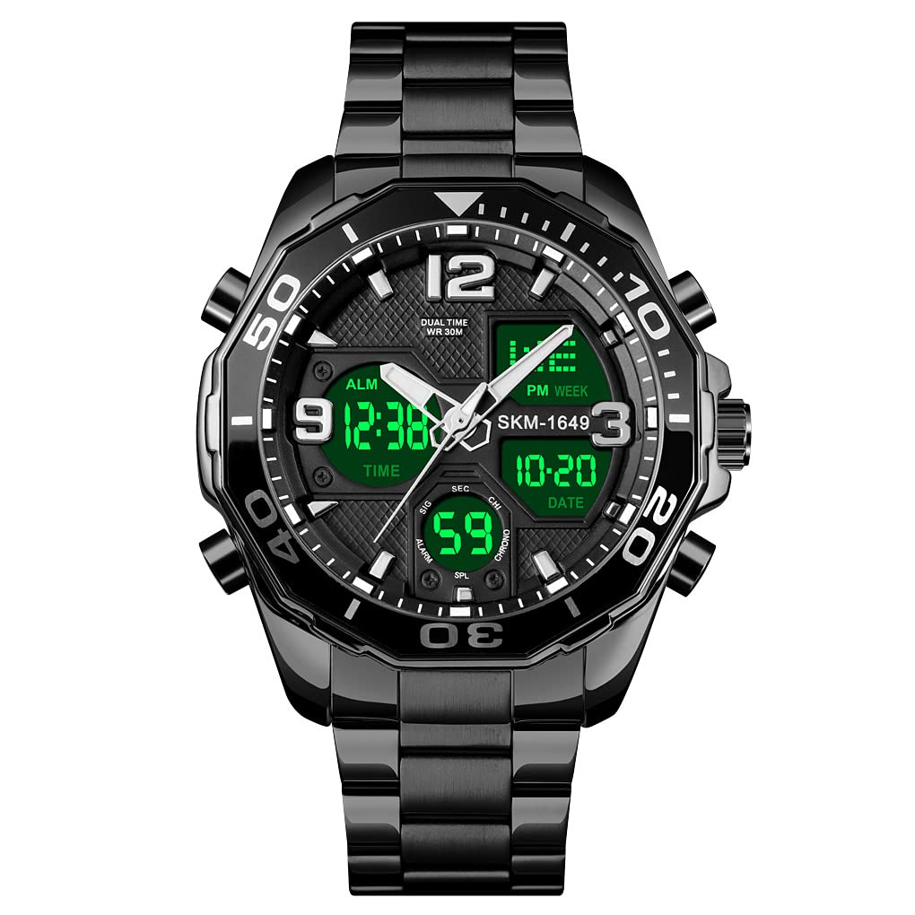 Buy VIGOROSO Mens Watches Multi Times Military Black Watch Chronograph ...