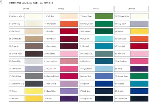 Miniatura 4 de Tejido de algodón Cottonvill, 20 unidades, acolchado y color liso, de unos 23cm aproximadamente