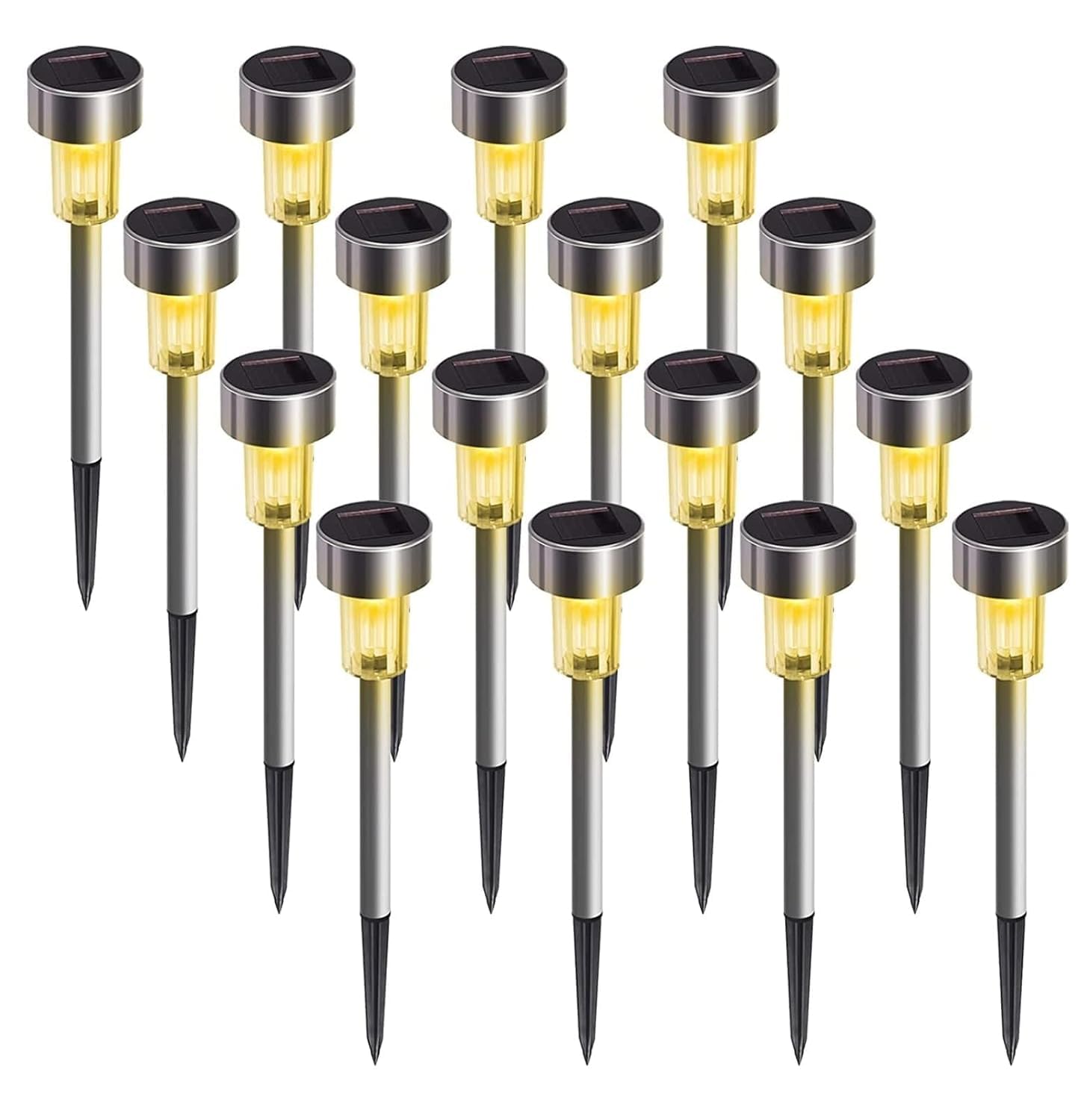 Solar Garden Lights Outdoor Waterproof, LED Solar Pathway Lights for Lawn Yard Walkway Driveway Home Garden, Automatic Dusk to Dawn Solar Stake Lights with Rechargeable Battery (Warm White, 10 Piece)-image-23