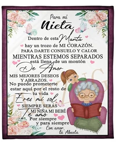 Zuczug Cómoda Manta Para Cama Personalizado Regalos Manta Para Mi Nieta De Abuela, Edredones Con Letras Impresas, Manta Con Mensaje El Ánimo Y El Amor Positivos De Abuela Zuczug Cómoda Manta Para Cama Personalizado Regalos Manta Para Mi Nieta De Abuela, Edredones Con Letras Impresas, Manta Con Mensaje El Ánimo Y El Amor Positivos De Abuela