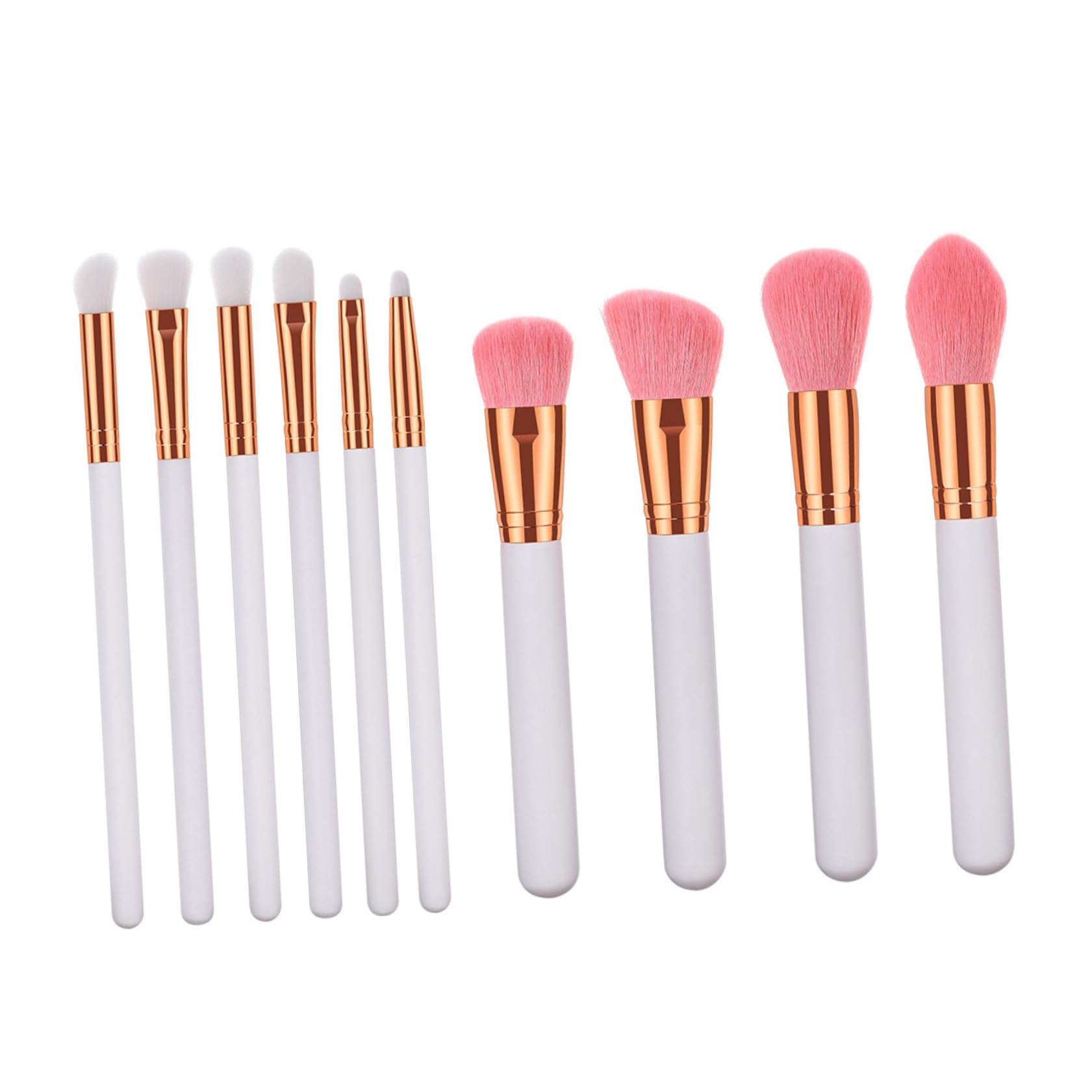 10 piezas Brochas de Maquillaje Profesional con Mango de Madera y Cerdas de Pelo de Pinceles para Rostro Polvos Rubor Sombras y Correctores Suaves y Duraderos para Diario y Viaje
